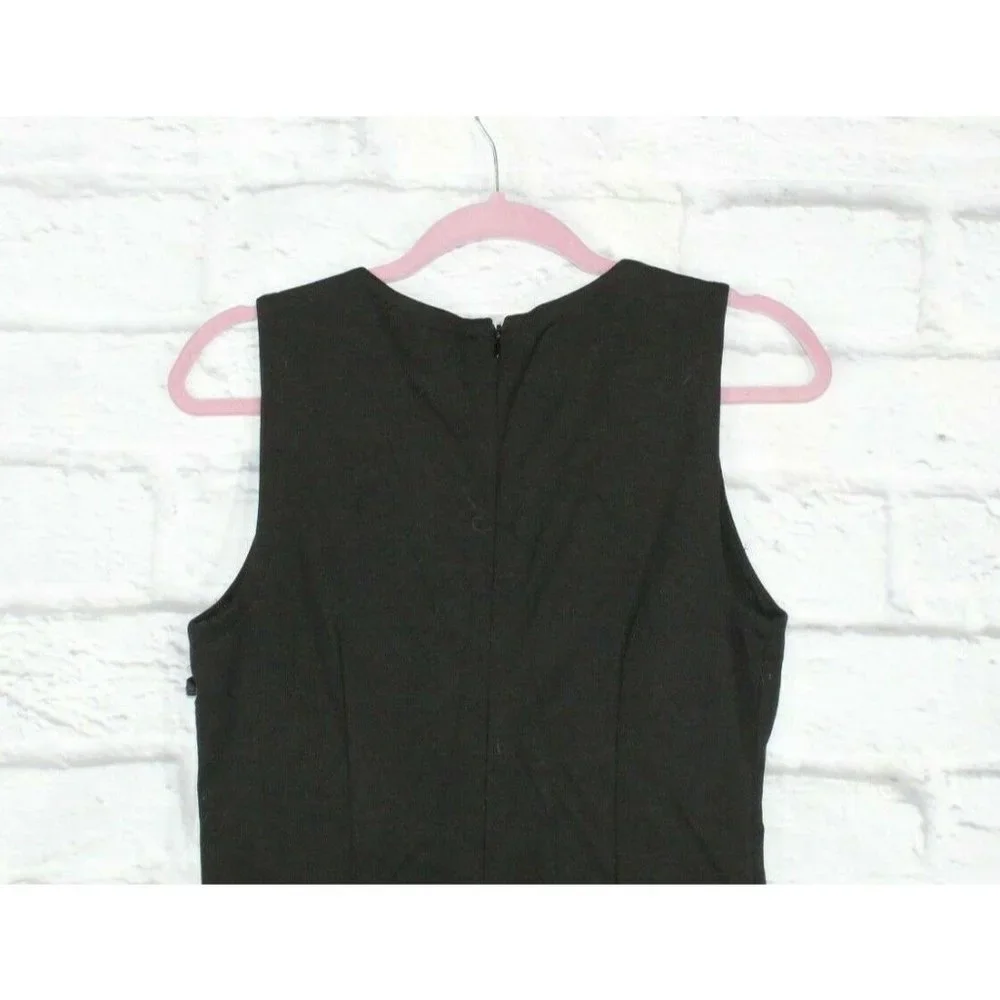 NWT! TAHARI Black Lace-up Sleeveless Fitted Bodycon Dress Size 6 - Picture 6 of 9